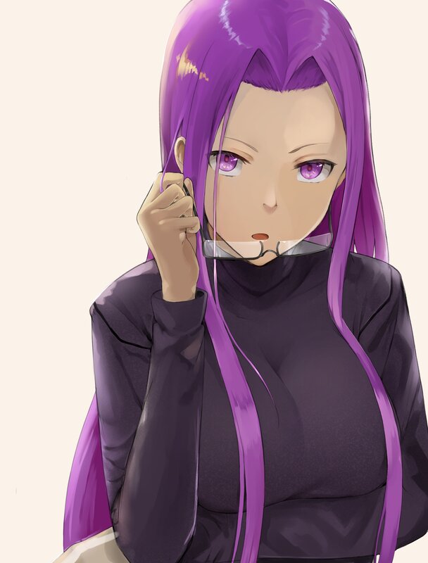 Anime Woman with Purple Hair — Neutral, Glasses, Purple Hair