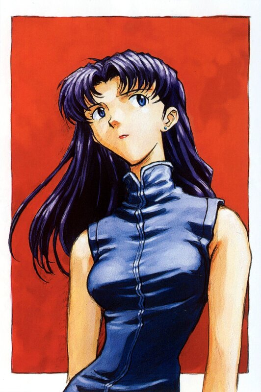 Anime Woman with Purple Hair — Red, Dramatic