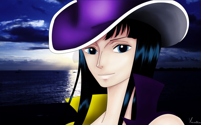 Anime Woman with Purple Hat