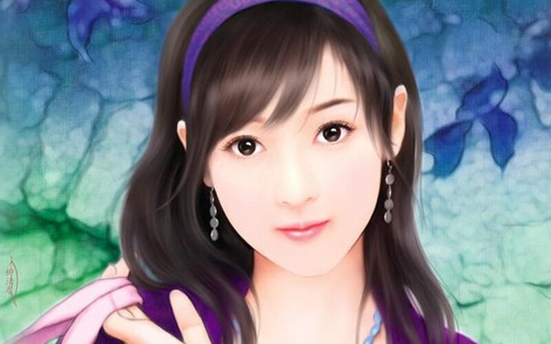 Anime Woman with Purple Headband