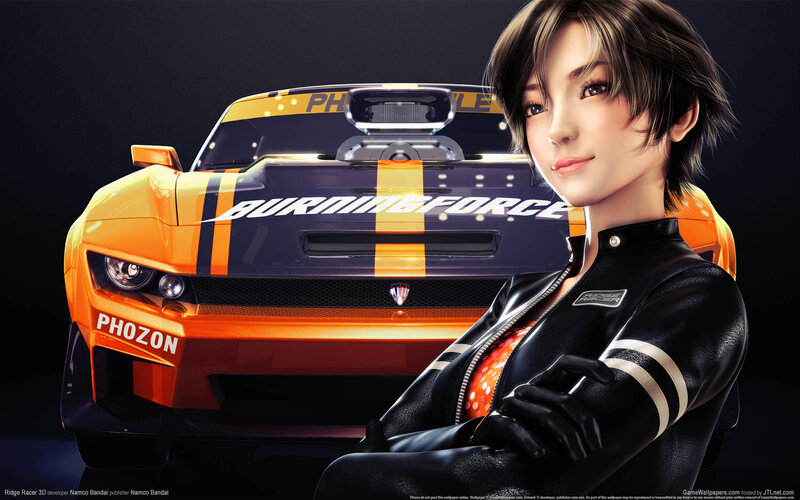 Anime Woman with Race Car — Orange