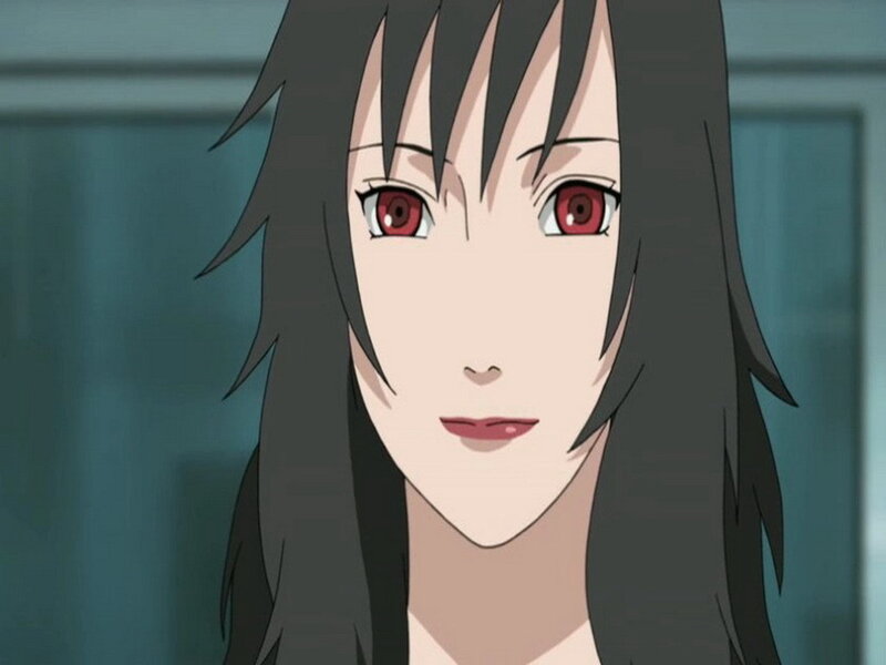 Anime Woman with Red Eyes — Black, Neutral