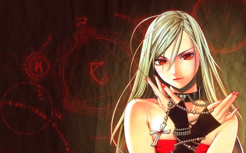 Anime Woman with Red Eyes — Dramatic, Manga