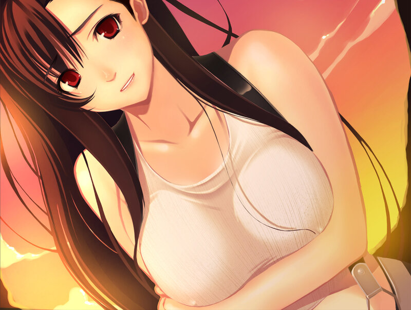 Anime Woman with Red Eyes — Orange