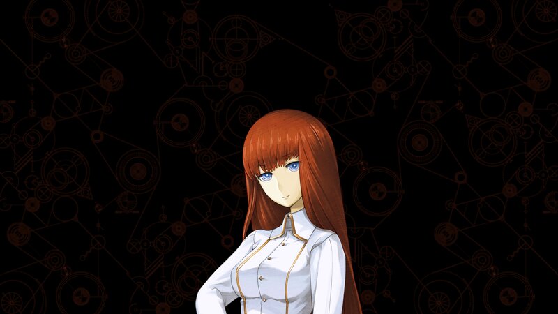 Anime Woman with Red Hair — Black, Dramatic, White Shirt