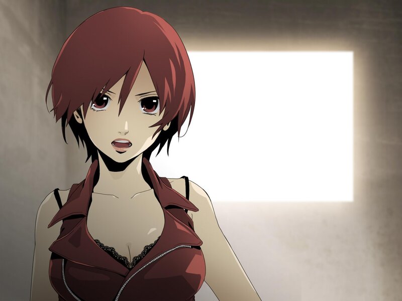 Anime Woman with Red Hair — Brown, Dramatic