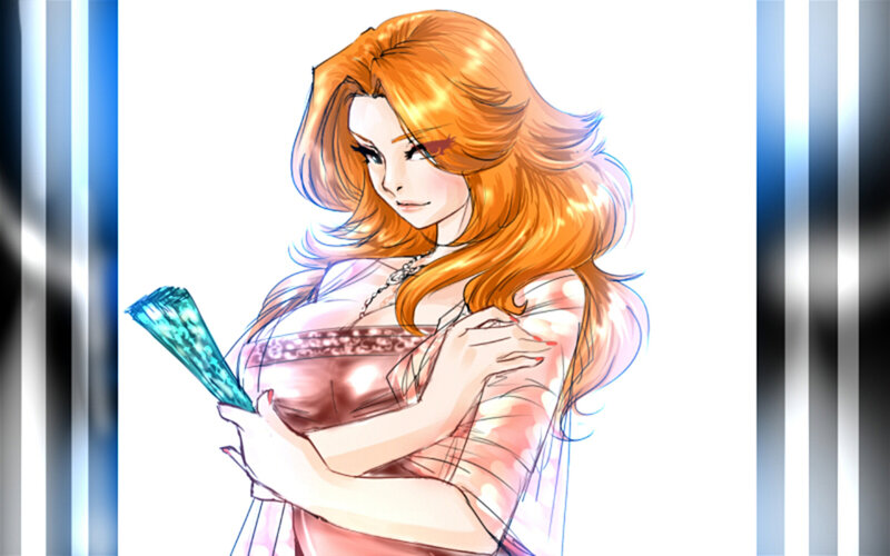 Anime Woman with Red Hair — Orange, Calm