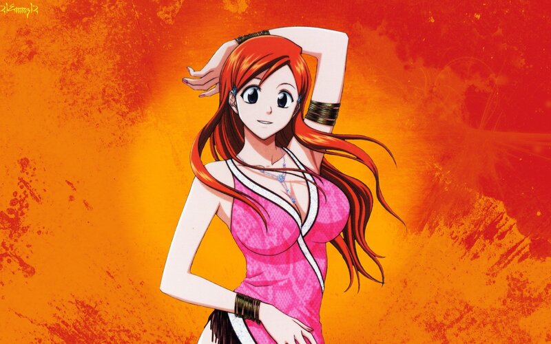 Anime Woman with Red Hair — Orange, Energetic
