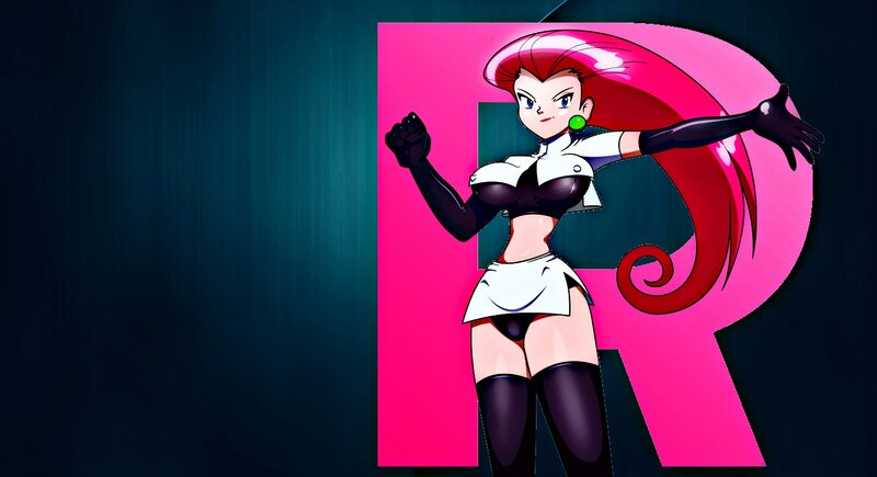 Anime Woman with Red Hair — Pink, Confident