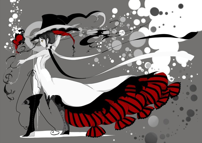 Anime Woman with Red Tail