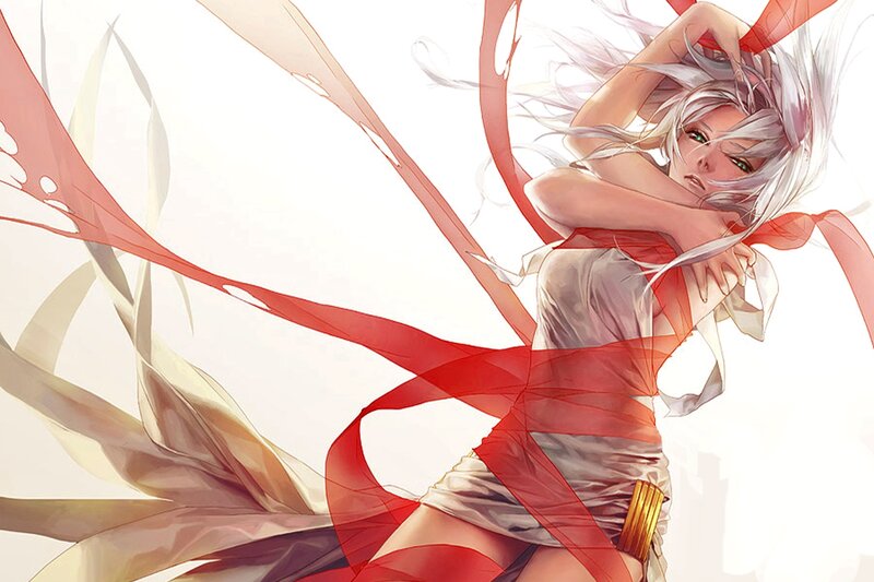 Anime Woman with Ribbons