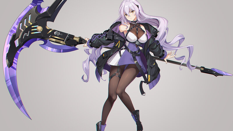 Anime Woman with Scythe — Purple, Dramatic
