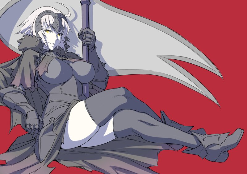 Anime Woman with Scythe — Red