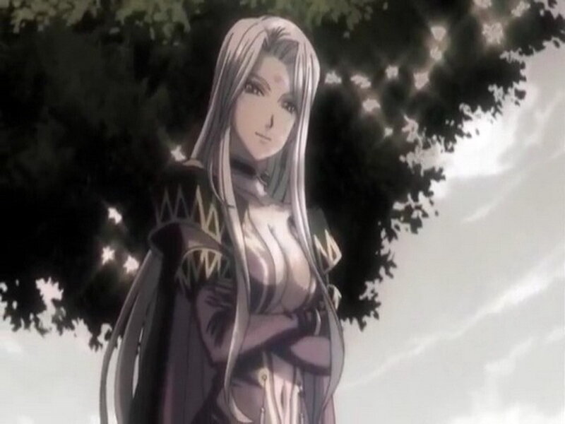 Anime Woman with Silver Hair — Gray