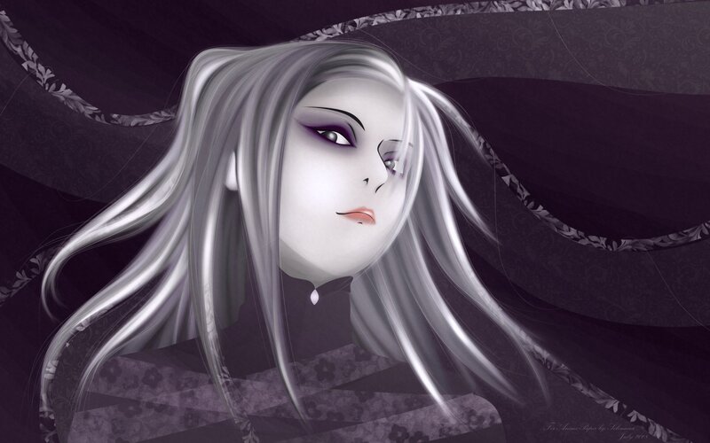 anime woman with silver hair