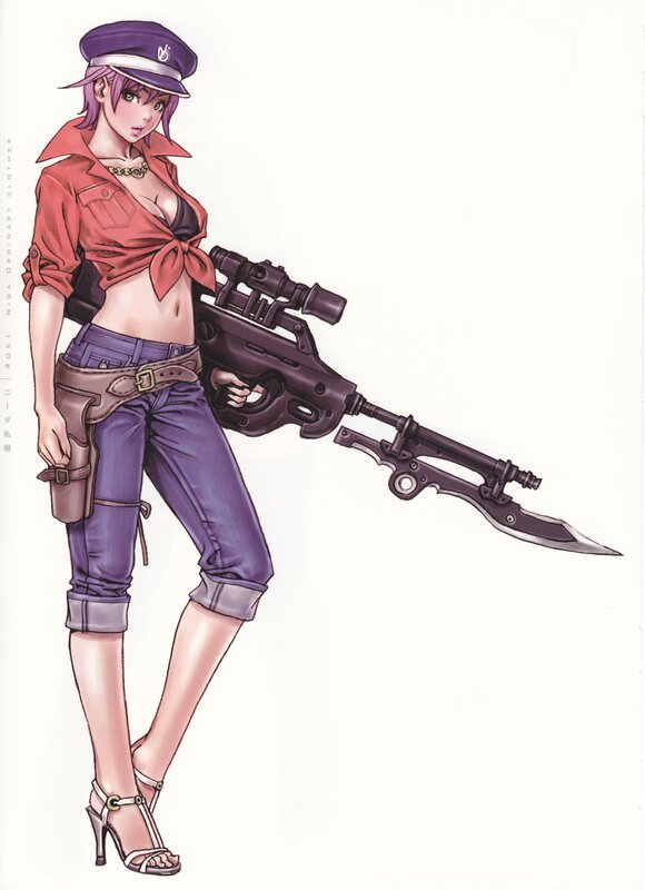 Anime woman with sniper rifle