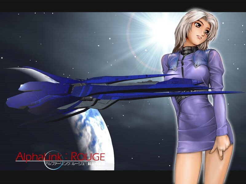 Anime woman with spaceship