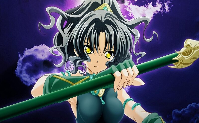 Anime Woman with Staff — Purple, Dramatic, Night