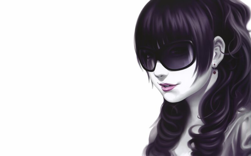 anime woman with sunglasses