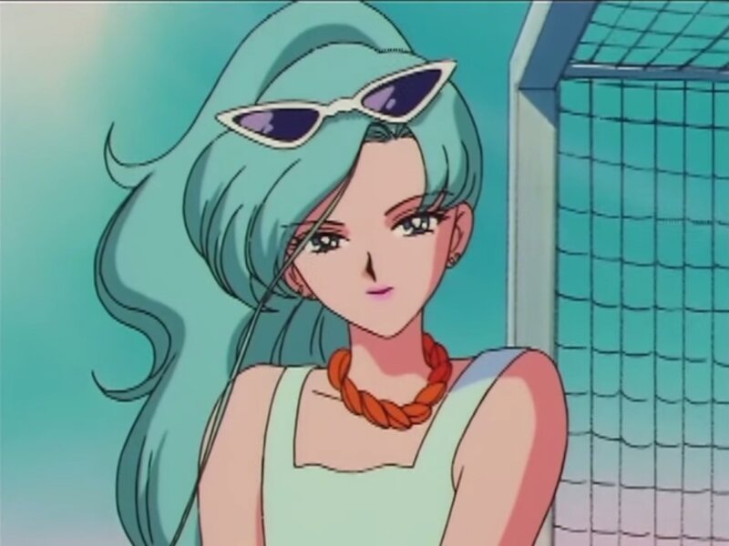 Anime Woman with Sunglasses — Blue