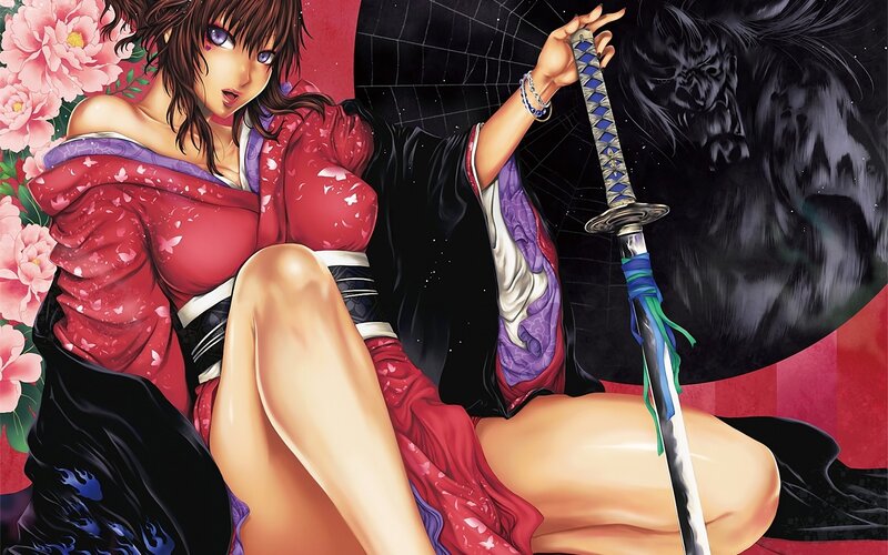 anime woman with sword