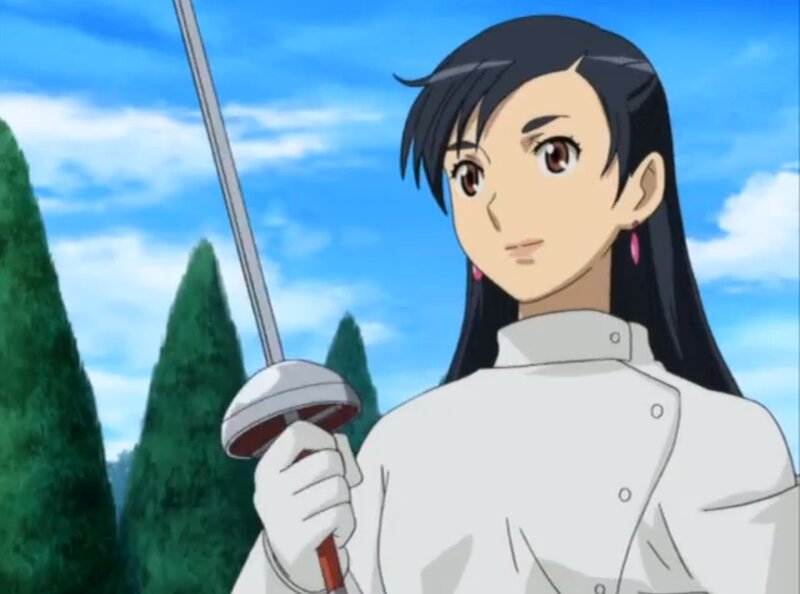 Anime Woman with Sword — Blue, Calm