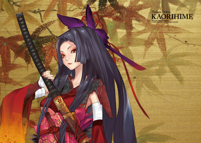 Anime Woman with Sword — Purple, Dramatic, Autumn