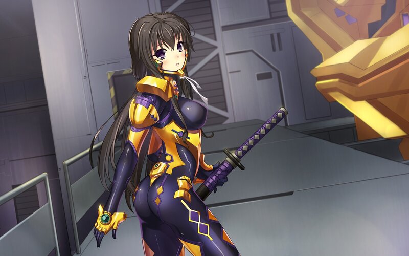 Anime Woman with Sword — Purple, Dramatic, Mecha