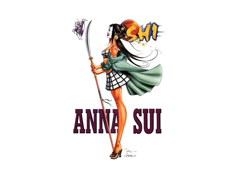 Anime Woman with Sword — White, Dramatic, Manga