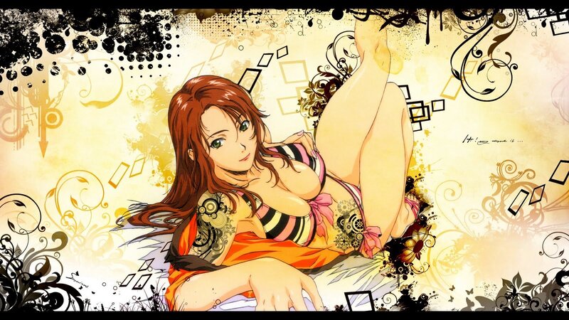 anime woman with tattoos