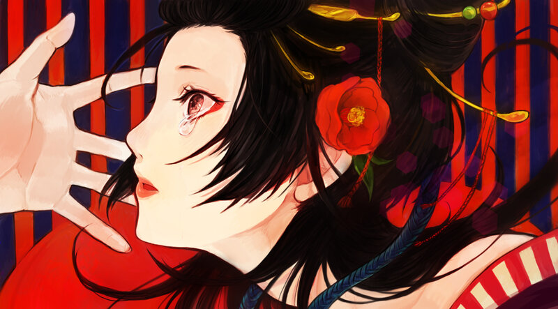 Anime Woman with Tear