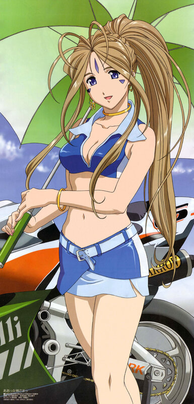 Anime Woman with Umbrella — Blue