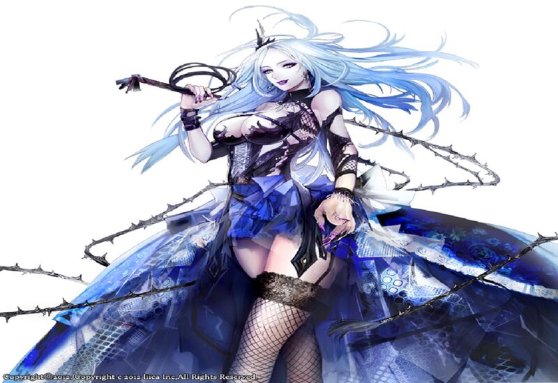 Anime Woman with Whip — Blue