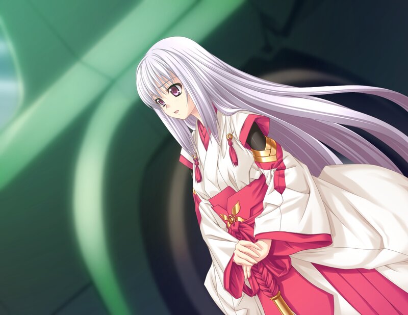 Anime Woman with White Hair — Dramatic
