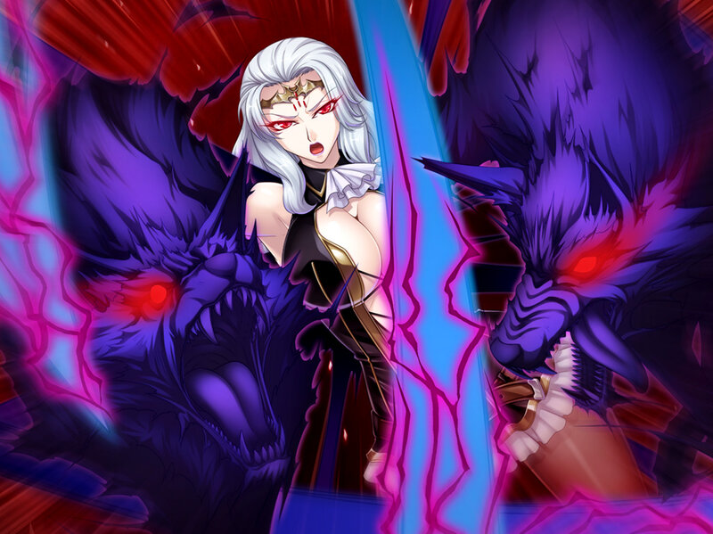 Anime Woman with White Hair — Purple, Dramatic, Digital Art