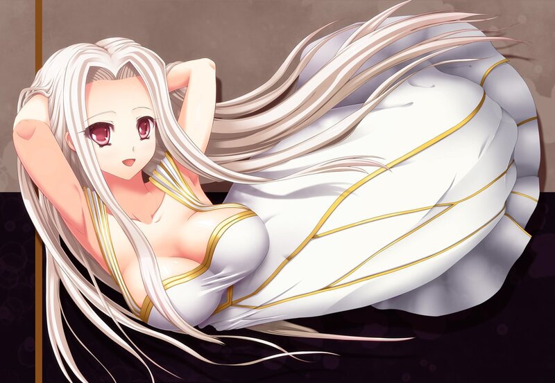 anime woman with white hair