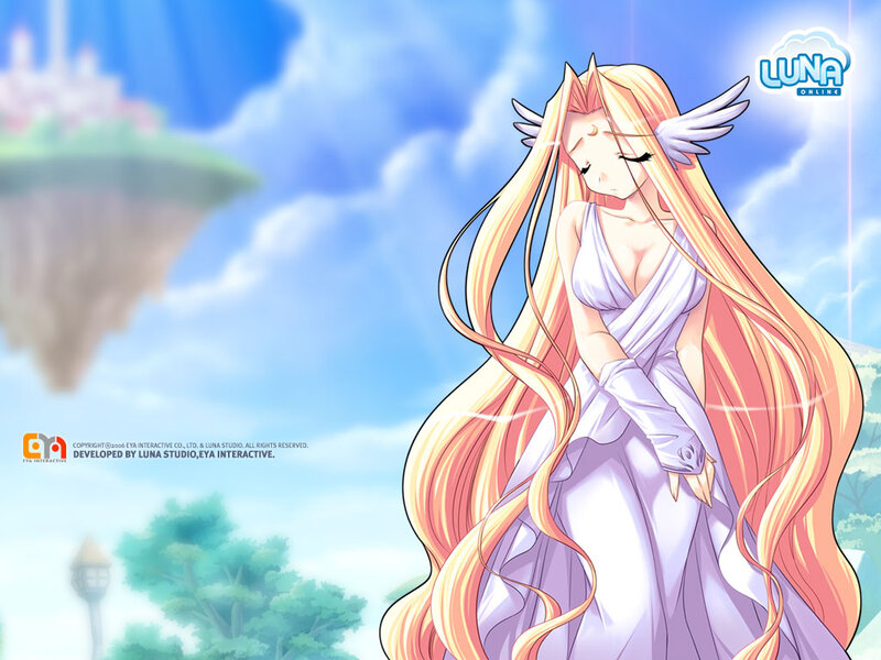 Anime Woman with Wings — Blue