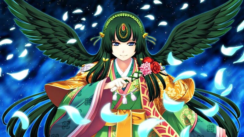 Anime Woman with Wings — Green