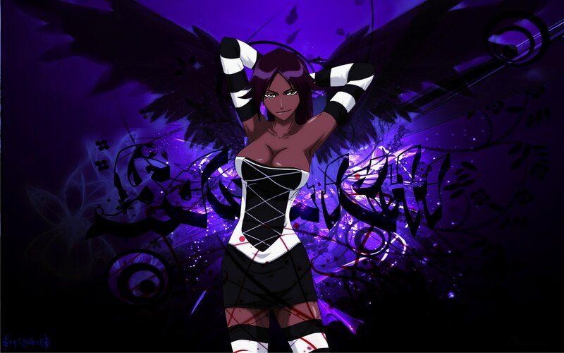 Anime Woman with Wings — Purple, Dramatic, Night