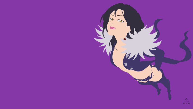 Anime Woman with Wings — Purple, Dramatic, Tail