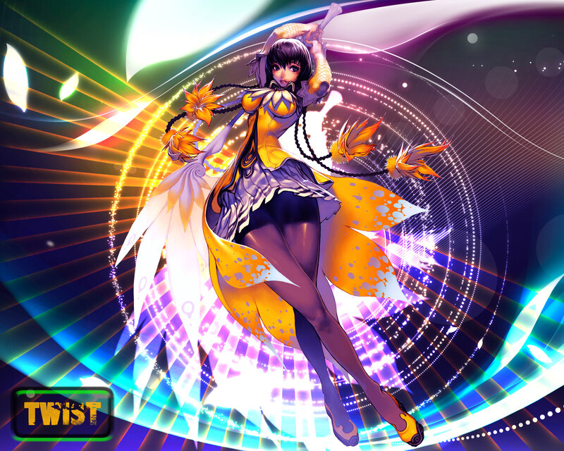 Anime Woman with Wings — Yellow