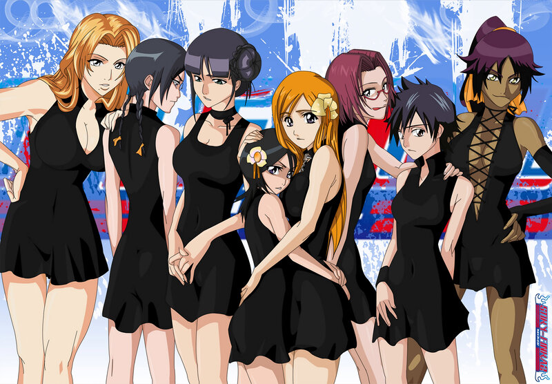 Anime Women in Black Dresses — Confident