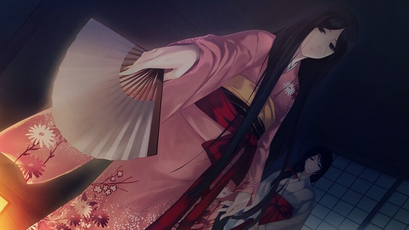 anime women in traditional kimonos