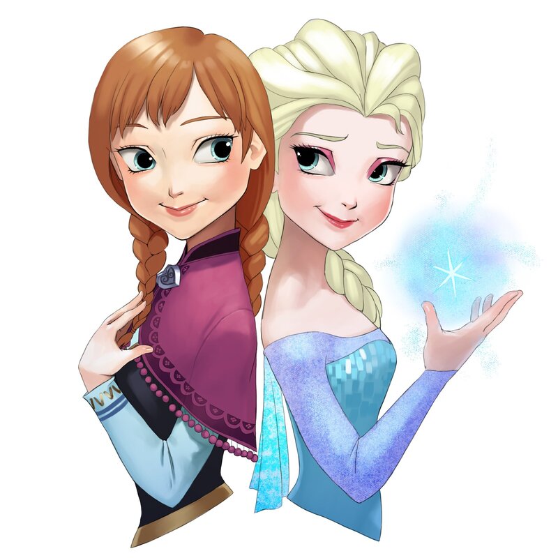 Anna and Elsa Characters — Purple