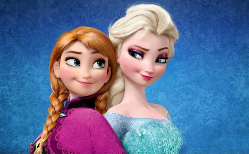 Anna and Elsa from Frozen — Blue