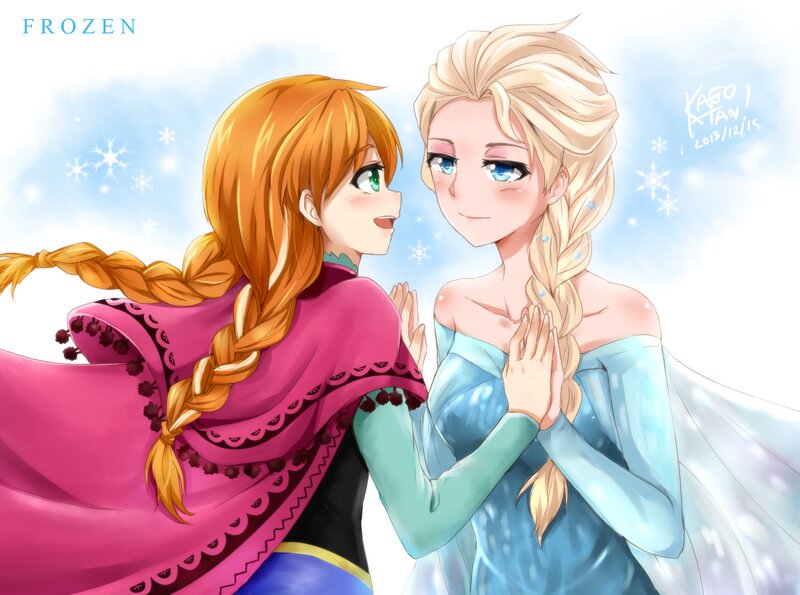 Anna and Elsa Hugging