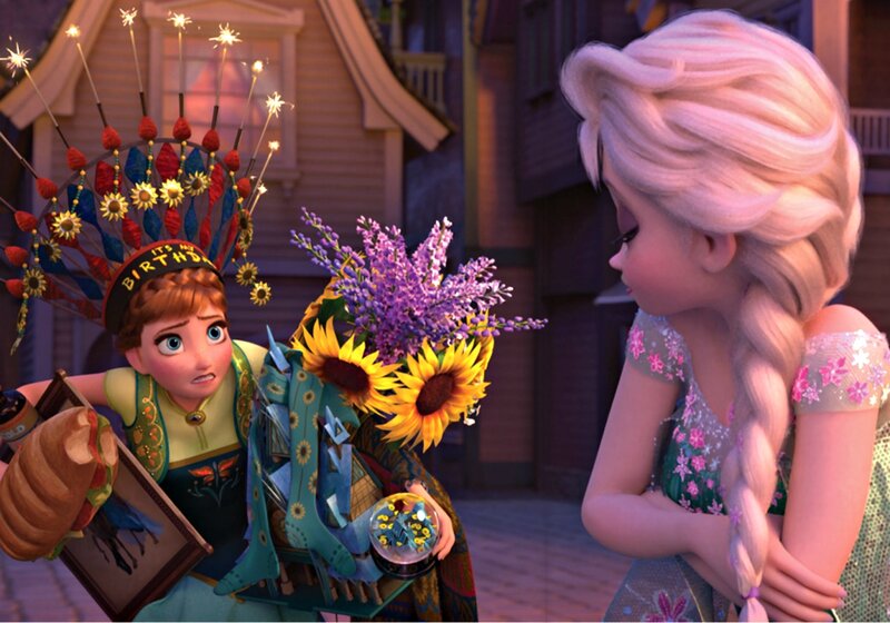 Anna and Elsa in Town