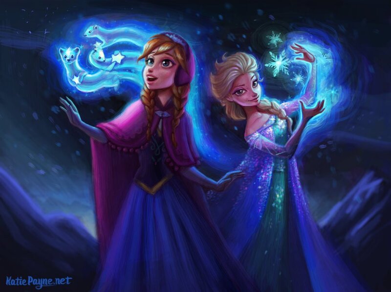Anna and Elsa with Magic