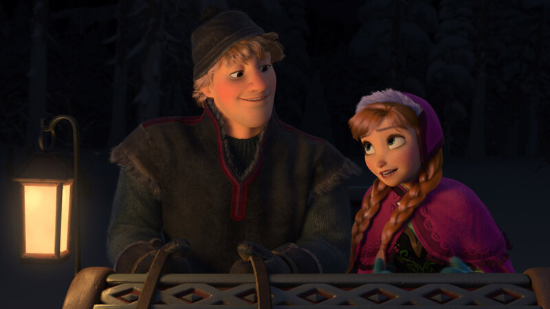 Anna and Kristoff in Sleigh