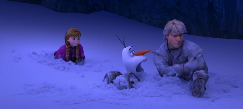 Anna and Kristoff in Snow